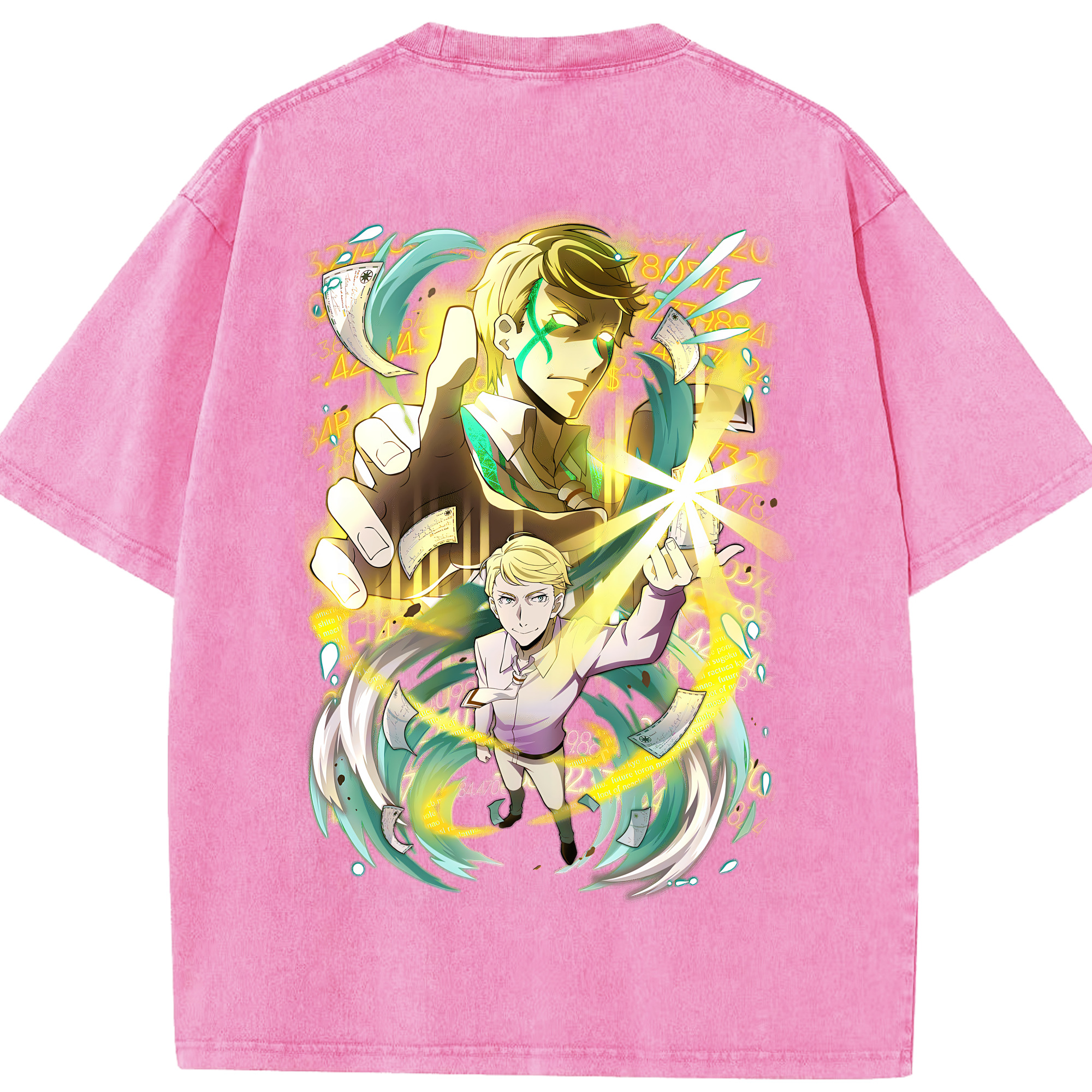 （画像用） 文豪ストレイドッグス Bungo Stray Dogs 綿100% ヴィンテージ風 半袖Tシャツ（背面プリント）